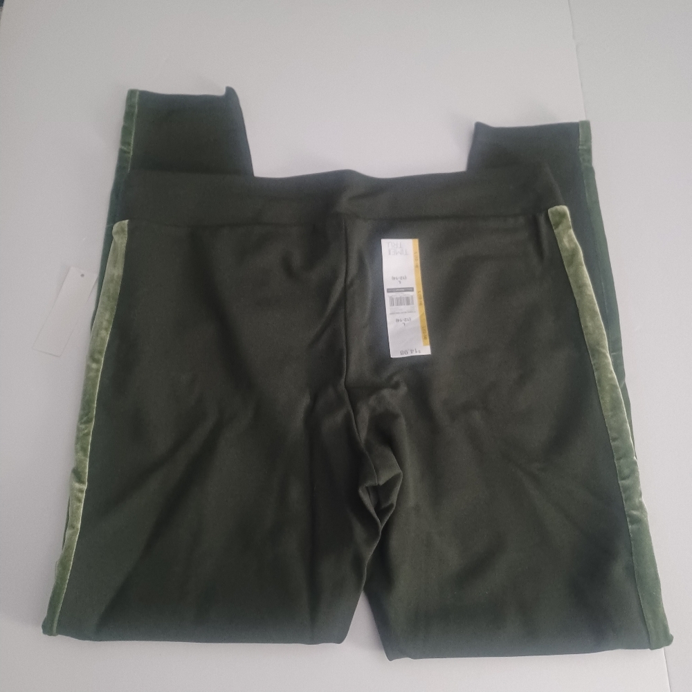 Time And Tru Dk Olive Green Leggings Sz L 12 14 - Picture 5 of 5